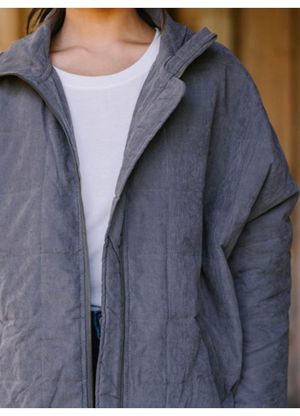 Gray Quilted Jacket