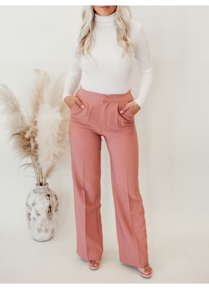 Pink straight suit pants