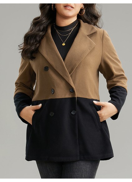 Plus-size women's elegant tweed coat