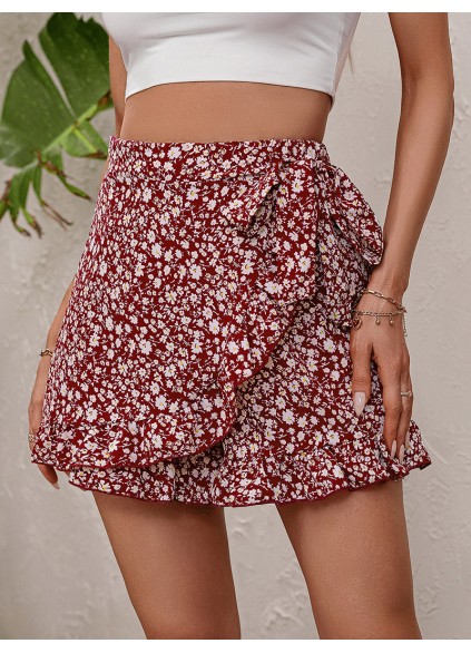 Printed Tie Waist Shorts