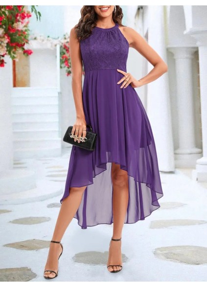 Purple lace elegant dress