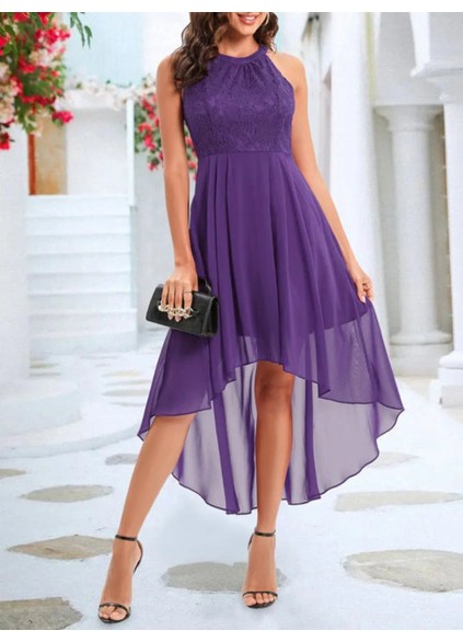 Purple lace elegant dress