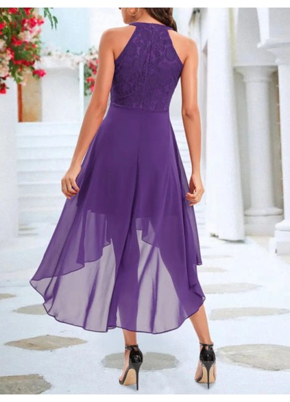 Purple lace elegant dress