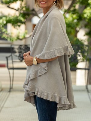 Putty cape vest with ruffles