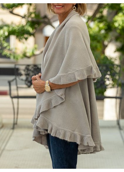 Putty cape vest with ruffles