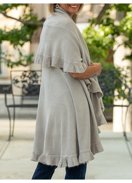 Putty cape vest with ruffles