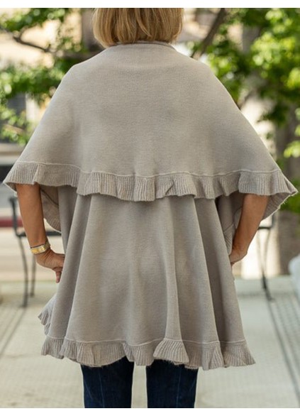 Putty cape vest with ruffles