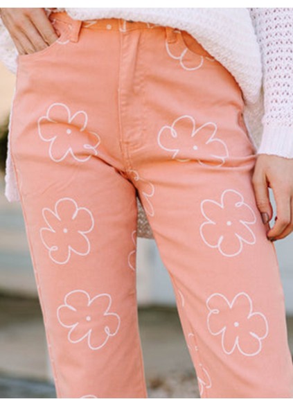 Pink Floral Pants