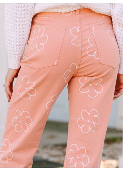 Pink Floral Pants