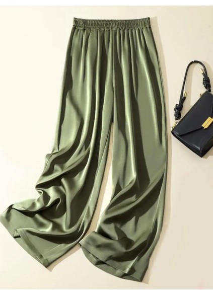 Satin pants wide-leg pants