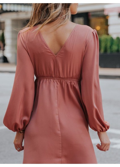 Sexy V-neck pleated A-shape dress