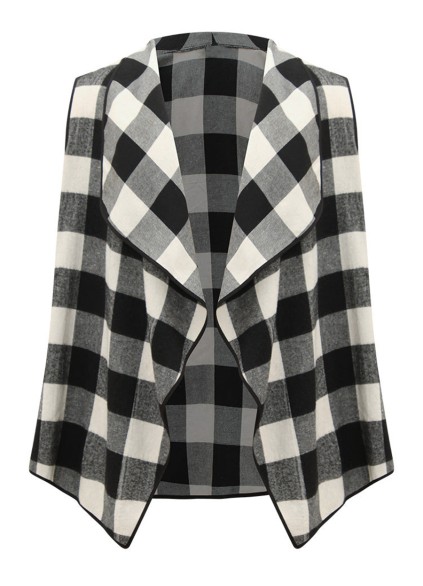 Sleeveless plaid jacket