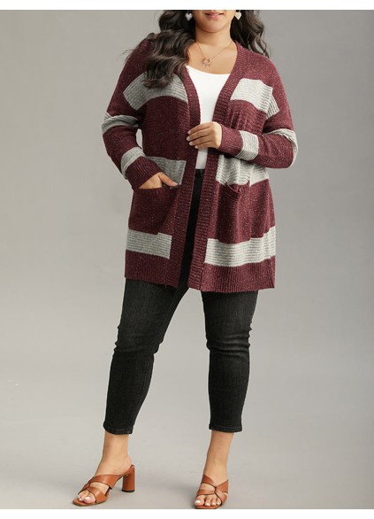 Striped sweater cardigan for women