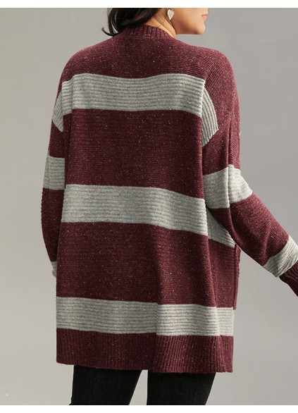 Striped sweater cardigan for women