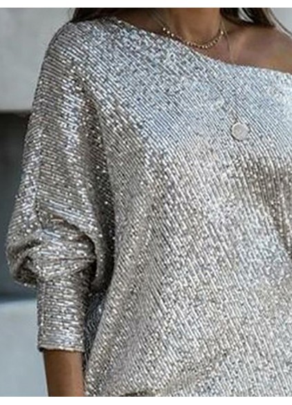 Stylish sequined asymmetrical dress