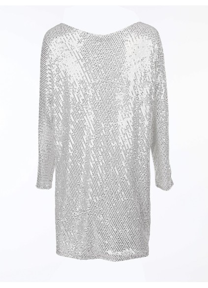 Stylish sequined asymmetrical dress