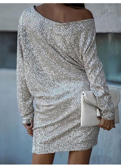 Stylish sequined asymmetrical dress