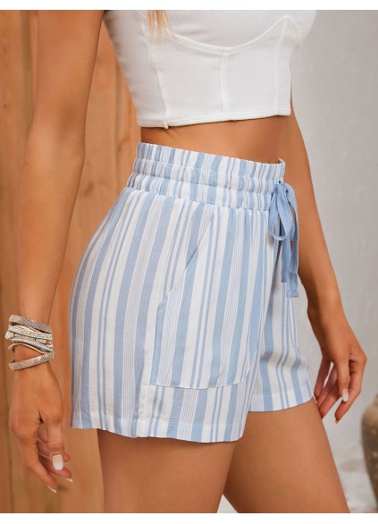 Tie Waist Wide Waistband Shorts