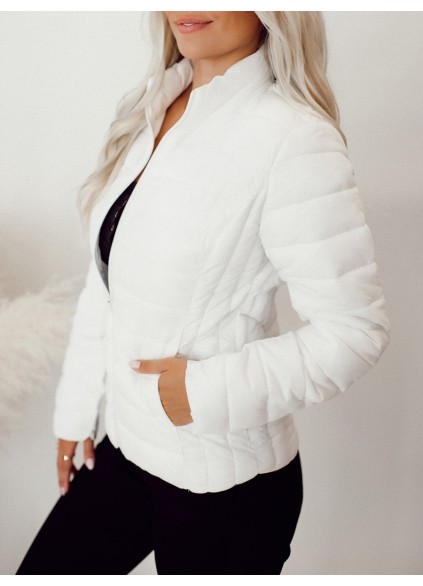 White dark patterned down jacket