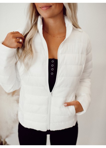 White dark patterned down jacket