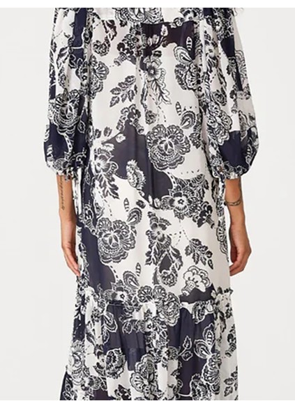 Women's black printed casual dress