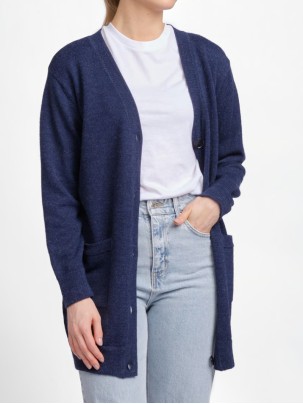 Women's blue elegant knitted sweater