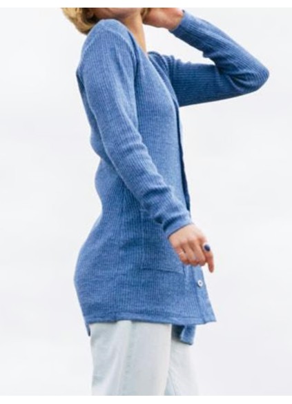 Women's blue elegant knitted sweater