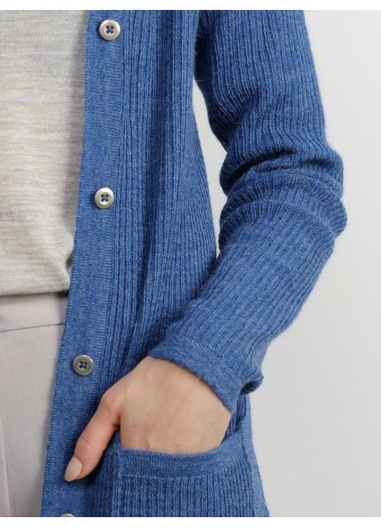 Women's blue elegant knitted sweater