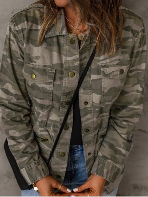 Women's Casual Camouflage Long Sleeve Jacket