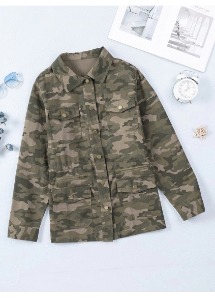 Women's Casual Camouflage Long Sleeve Jacket