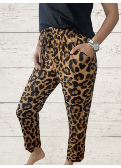 Women's Casual Elastic Print Trousers