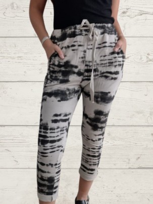 Women's Casual Print Elastic Rope Trousers