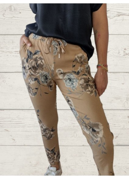 Women's Casual Print Elastic Rope Trousers