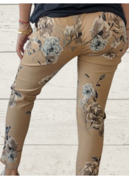 Women's Casual Print Elastic Rope Trousers