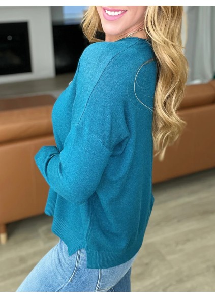 Women's Casual Solid Color Long Sleeve Sweater