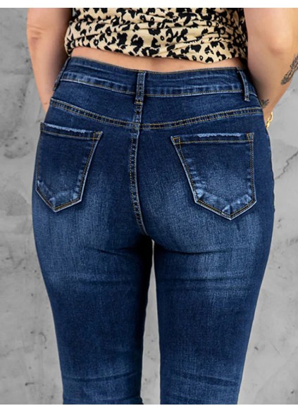 Women's casual solid color skinny jeans