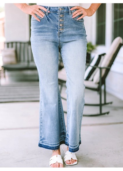 Women's Casual Washed Flared Jeans