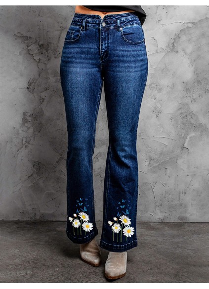 Women's Daisy Print Jeans