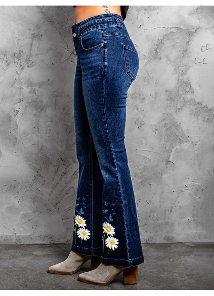 Women's Daisy Print Jeans