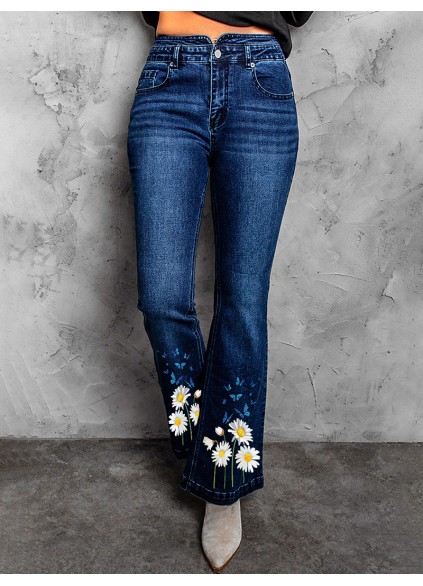 Women's Daisy Print Jeans