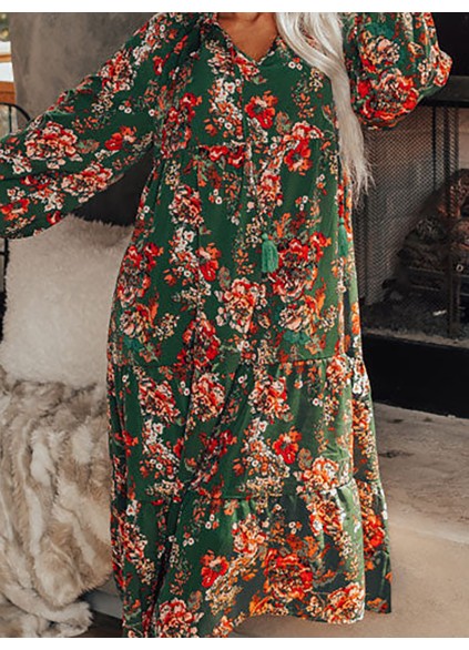 Women's Floral V-Neck Dress