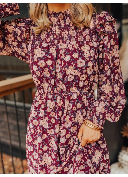 Women's Floral Waist Dress