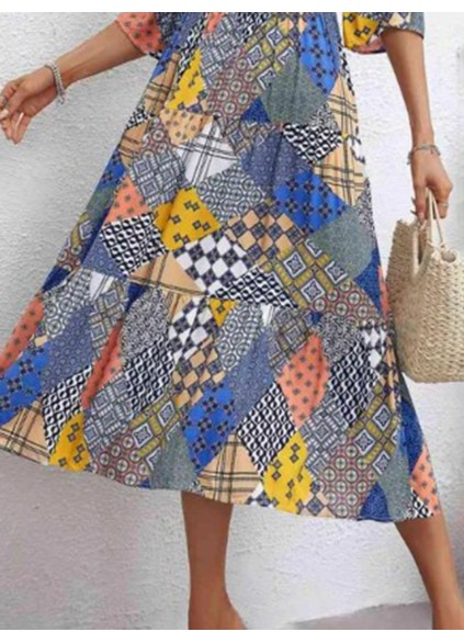 Women's geometric pattern printed dress