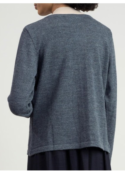 Women's gray woven wool sweater