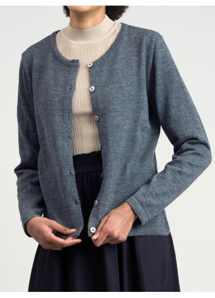 Women's gray woven wool sweater