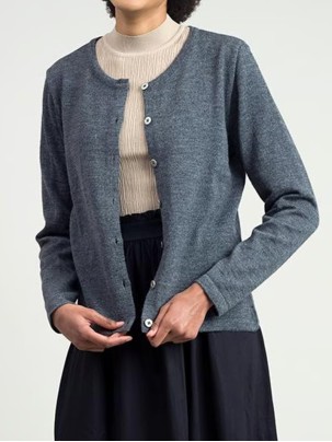 Women's gray woven wool sweater