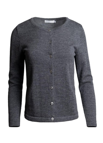 Women's gray woven wool sweater