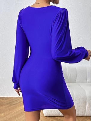 Women's hollowed out long sleeved dress