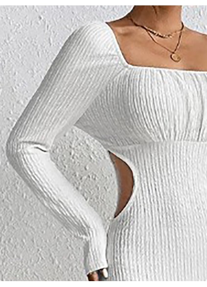 Women's hollowed out slim knit dress