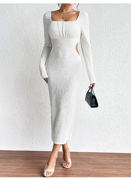 Women's hollowed out slim knit dress